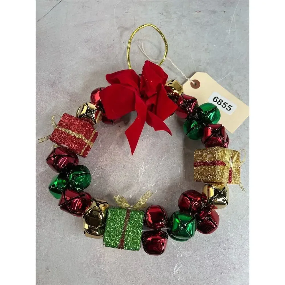 Christmas Jingle Bell‎ Wreath Multicolor Holiday Door Decoration